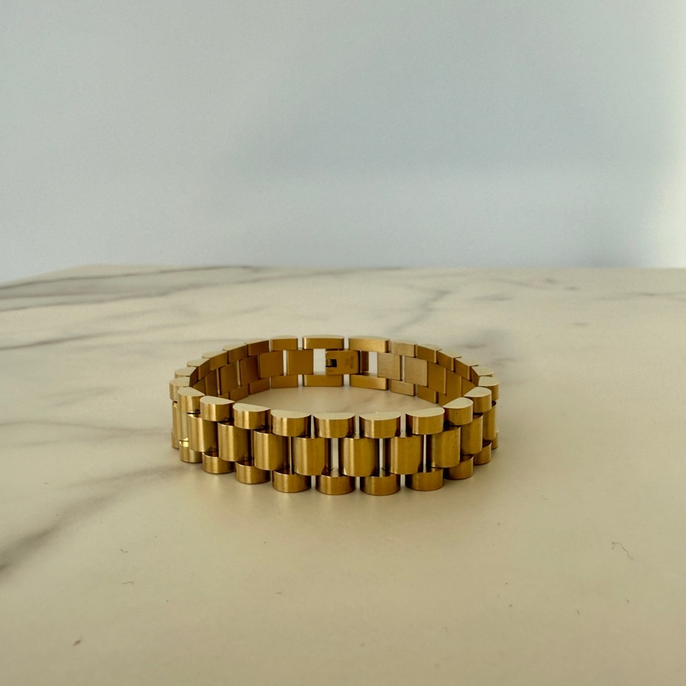 Stay Golden HI Chunky Gold Link Watch Band Bracelet 7 inches